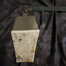 Load image into Gallery viewer, Grey Spiderweb Moth Coffin Zipper Clutch Handbag