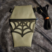 Load image into Gallery viewer, Grey Spiderweb Coffin Cross Body Shoulder Bag