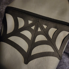 Load image into Gallery viewer, Grey Spiderweb Coffin Cross Body Shoulder Bag