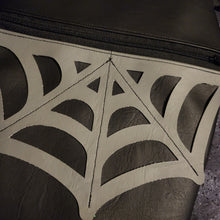 Load image into Gallery viewer, Grey Spiderweb Coffin Cross Body Shoulder Bag