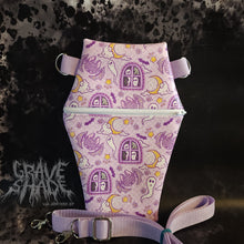 Load image into Gallery viewer, Haunted Whimsy Coffin Cross Body Shoulder Purse