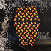 Load image into Gallery viewer, Candy Corn Coffin Cross Body Shoulder Purse