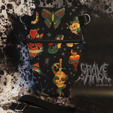 Load image into Gallery viewer, Dark Tattoo Flash Coffin Cross Body Shoulder Purse