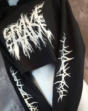 Load image into Gallery viewer, Rooted in Thorns Grave Shade Crop Hoodie