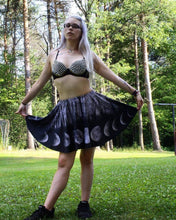 Load image into Gallery viewer, Moon Phase Skirt | Skirt | Nu Goth & Alternative Apparel | Build Your Empire Clothing Co.