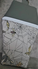 Load image into Gallery viewer, Grey Spiderweb Moth Coffin Zipper Clutch Handbag