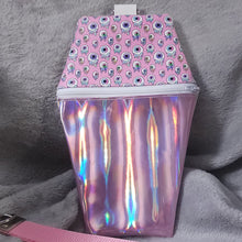 Load image into Gallery viewer, Pastel Eyeball Drip Holo Coffin Zipper Clutch Handbag