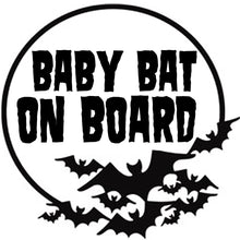 Load image into Gallery viewer, Baby Bat on Board Vinyl Decal Sticker | Sticker | Nu Goth & Alternative Apparel | Build Your Empire Clothing Co.