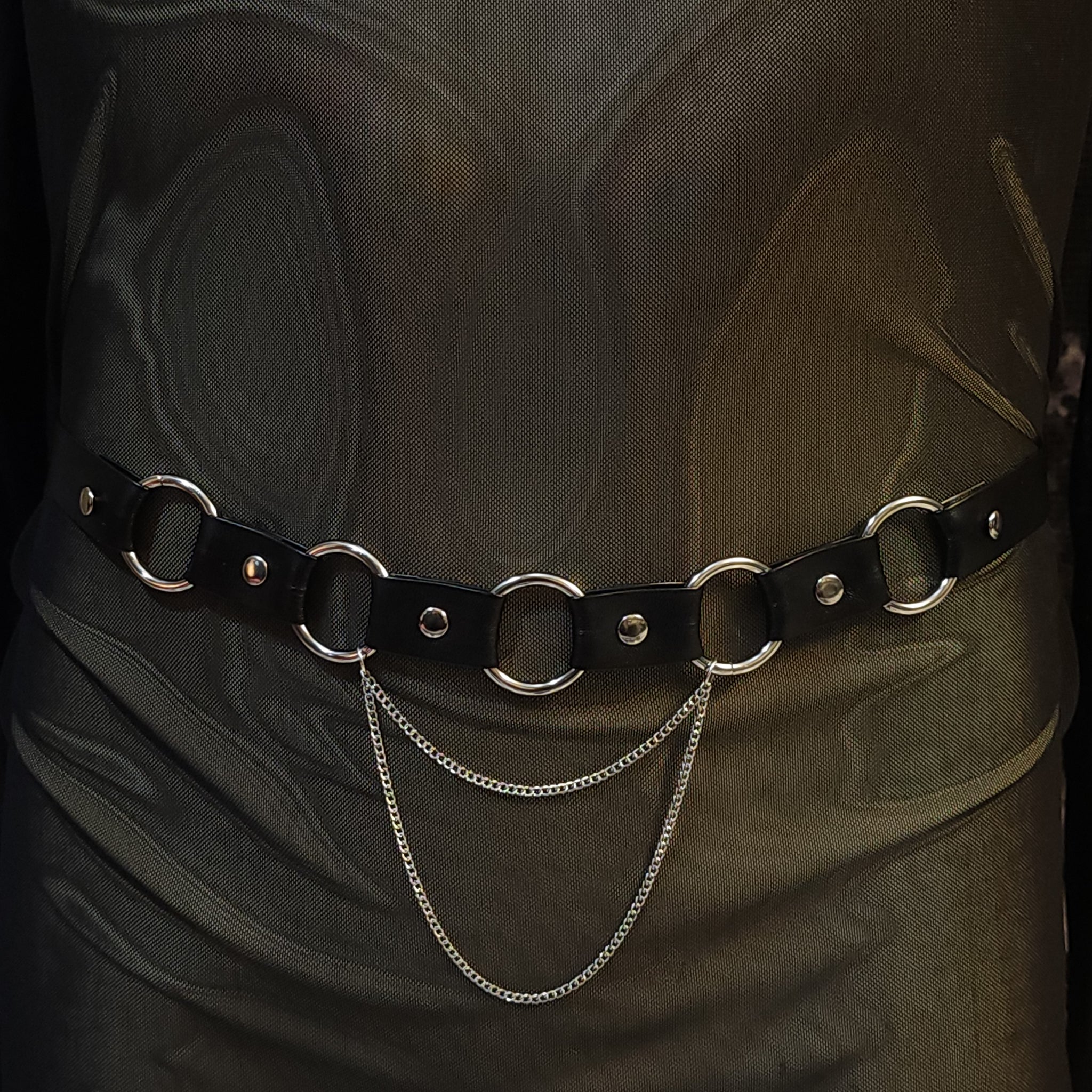 Eclipse Ring Double Chain Belt Accessory | WHERE DARK THREADS LIE | Grave Shade Eclipse Ring Double Chain Belt Accessory | WHERE DARK THREADS LIE | Grave Shade