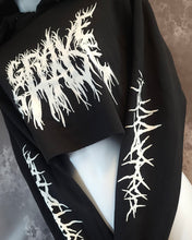 Load image into Gallery viewer, Thorned Bloom Grave Shade Crop Hoodie
