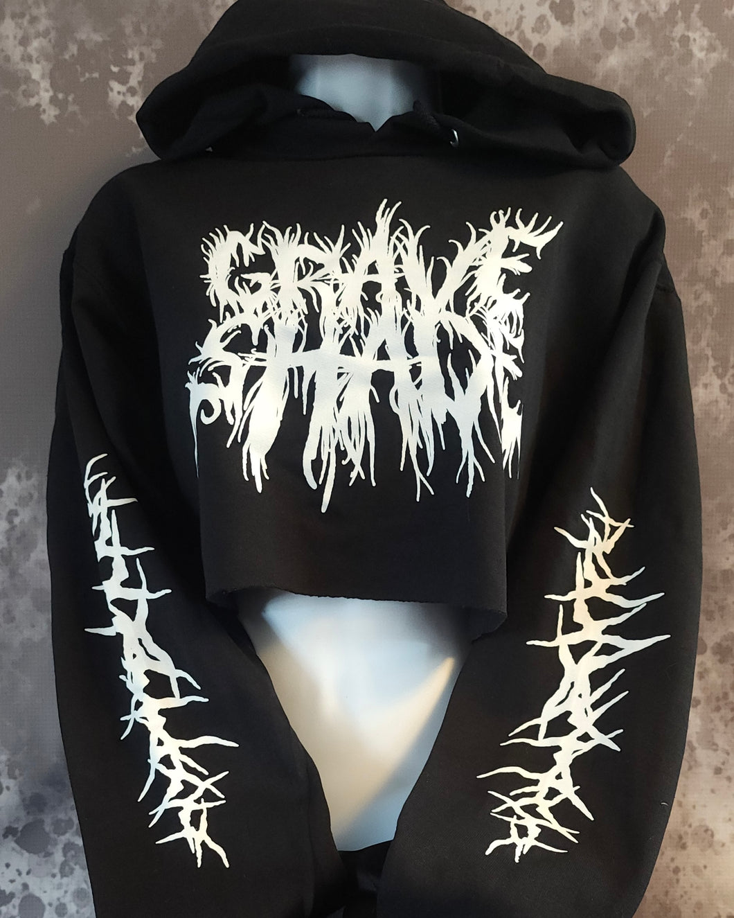 Thorned Bloom Grave Shade Crop Hoodie