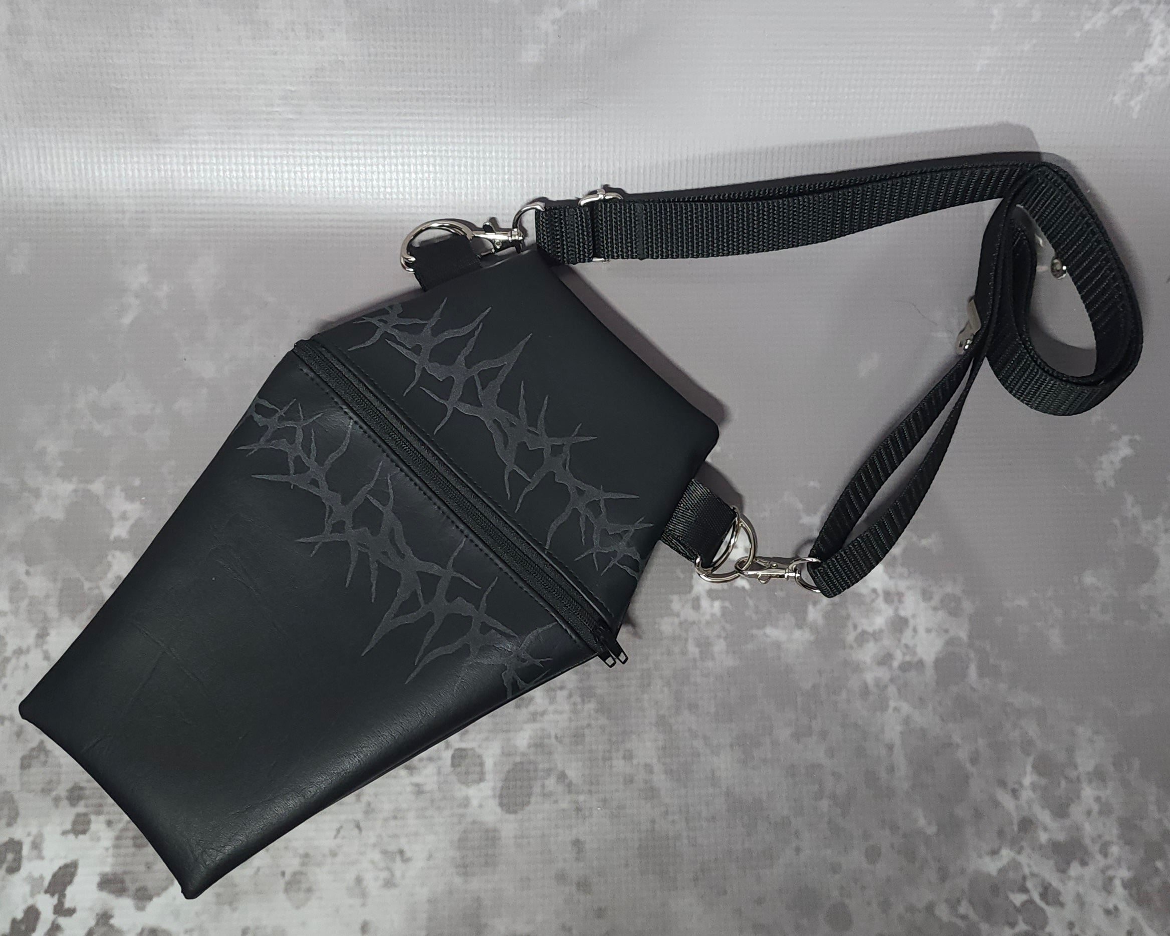 Leather Coffin Cross Long Strap Shoulder Bag Coffin Cross Shoulderbag - Etsy main image 3